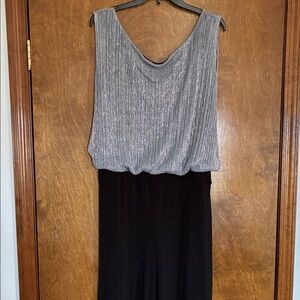 Enfocus Studio Silver Sleeveless Top Black Jumpsuit